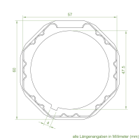 Elero Adapter-Mitnehmer-Set | Achtkant-Stahlwelle SW 60 | für Elero RevoLine M Antriebe