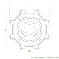Elero Adapter-Mitnehmer-Set | Achtkant-Stahlwelle SW 60 | für Elero RevoLine M Antriebe