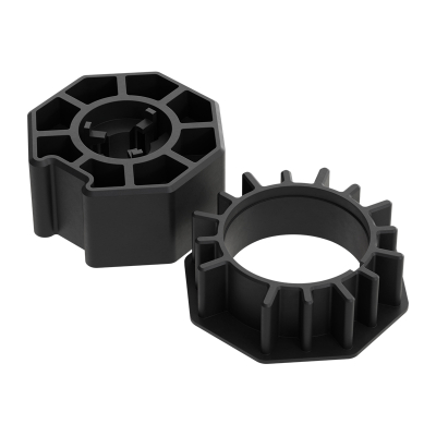 Adapter-Mitnehmer-Set für Achtkant-Stahlwelle SW70 für Elero RevoLine M Antriebe.