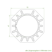 Elero Adapter-Mitnehmer-Set | Achtkant-Stahlwelle SW 70 | für Elero RevoLine M Antriebe