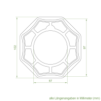 Elero Adapter-Mitnehmer-Set | Achtkant-Stahlwelle SW 102 | für Elero RevoLine L Antriebe