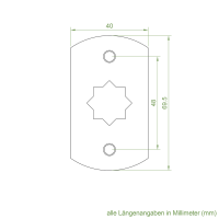 Elero Stern Motorlager | 48 mm Teilkreis | für Elero RevoLine M Antriebe
