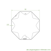 Verlängerung für SW 50 Achtkant Stahlwelle | Länge 500 mm