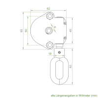 Geiger Schneckengetriebe S106 | Untersetzung 4:1 | 6 mm Sechskant | mit Kurbelöse