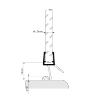 Duschdichtung DD014 für Rundduschen | transparent | Länge 1250 mm