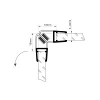 Duschdichtung DD036 | transparent | 90 Grad | mit Magnet