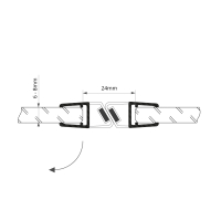 Duschdichtung DD038 | transparent | 180 Grad | mit Magnet