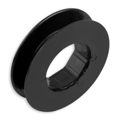 Mini-Gurtscheibe in schwarz aus Kunststoff mit 85 mm Durchmesser.