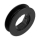 Mini-Gurtsscheibe in schwarz aus Kunststoff mit 78 mm Durchmesser.