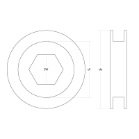 Technische Zeichnung der Mini-Gurtscheibe.