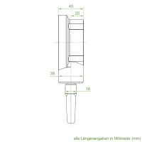 Geiger Markisengetriebe MKG 001 | 3:1 | blank | 13 mm Innenvierkant | Zinköse | mit Endanschlag