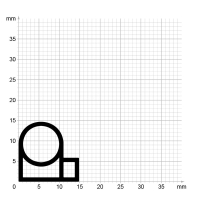 Maßstabgetreuer Profilquerschnitt der Stahlzargendichtung SZ329 auf Millimeterpapier.
