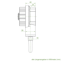 Geiger Markisengetriebe MKG 011 | 7,8:1 | blank |  für 78 (85) mm Nutrohr | Zinköse | mit Endanschlag