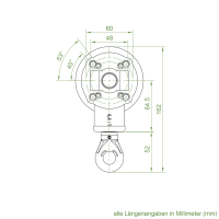 Geiger Markisengetriebe MKG 018 | 4,4:1 | lichtgrau | für 78 (85) mm Nutrohr | Kunststofföse | mit Endanschlag