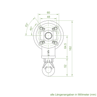 Geiger Markisengetriebe MKG 019 | 4,4:1 | schwarz | für 78 (85) mm Nutrohr | Kunststofföse | mit Endanschlag