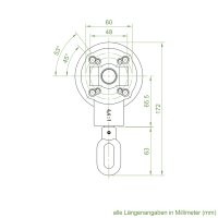 Geiger Markisengetriebe MKG 021 | 4,4:1 | blank | für 70 mm Nutrohr | Zinköse | mit Endanschlag