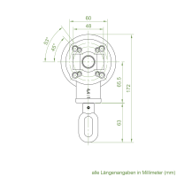 Geiger Markisengetriebe MKG 022 | 4,4:1 | lichtgrau | für 78 (85) mm Nutrohr | Zinköse | mit Endanschlag
