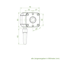 Geiger Markisengetriebe MSG 027 | 7:1 | blank | 13 mm Innenvierkant | Zinköse | ohne Endanschlag