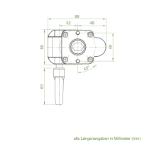 Geiger Markisengetriebe MSG 029 | 7:1 | lichtgrau | 13 mm Innenvierkant | Zinköse | mit Endanschlag