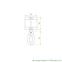 Geiger Markisengetriebe MSG 032 | 7:1 | weiß | 13 mm Innenvierkant | Zinköse | ohne Endanschlag