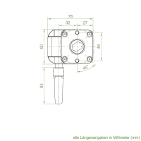 Geiger Markisengetriebe MSG 032 | 7:1 | weiß | 13 mm Innenvierkant | Zinköse | ohne Endanschlag