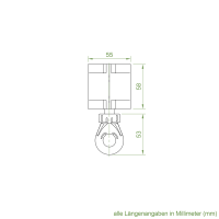 Geiger Markisengetriebe MSG 035 | 7:1 | blank | 13 mm Innenvierkant | Kunststofföse | mit Endanschlag | ohne Bund