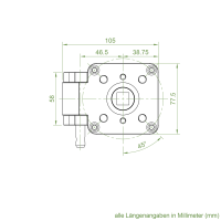 Geiger Schneckengetriebe für Markisen | 13:1 | blank | 13 mm Innenvierkant | ohne Öse