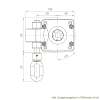 Geiger Schneckengetriebe für Markisen | 15:1 | blank | 13 mm Innenvierkant