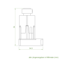 Geiger Perlenkettengetriebe rechts für 4,5mm Ketten | 3:1 | 6mm Innensechskant | weiß