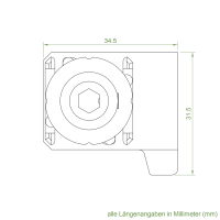 Geiger Perlenkettengetriebe rechts für 4,5mm Ketten | 3:1 | 6mm Innensechskant | weiß