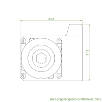 Geiger Perlenkettengetriebe links für 4,5 mm Ketten | 3:1 | 6 mm Innensechskant | weiß