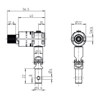 Geiger Kegelradgetriebe links | 1:1 | 6 mm Innensechskant & 9,9 mm Zapfen