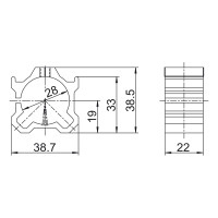 Geiger Getriebehalter | Kunststoff | 38,7 x 33 mm | Achshöhe 19 mm | Innendurchmesser 28 mm