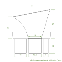 Einlauftrichter 51 x 39 mm | Sonderanfertigung