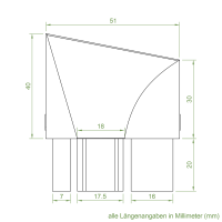 Einlauftrichter 51 x 39 mm | Sonderanfertigung