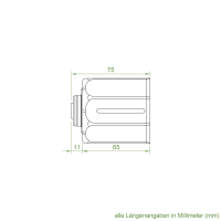 Selve Walzenkapsel SW 60 | Länge 75 mm | mit Ø 28 mm Kugellager