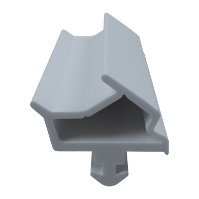 3D Modell der Zimmertürdichtung ZT075 in weiß für senkrechte Nuten zum Türblatt.