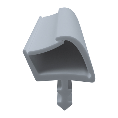 3D Modell der Zimmertürdichtung ZT068 in weiß für senkrechte Nuten zum Türblatt mit Ausreißsteg.