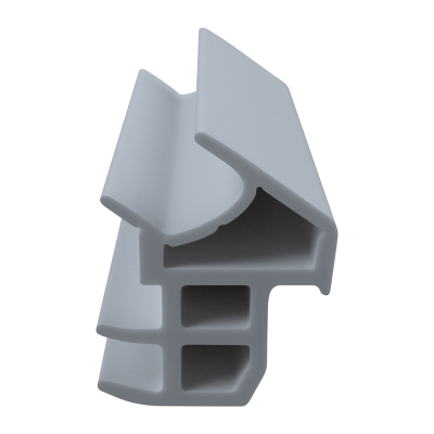 3D Modell der Stahlzargendichtung SZ336 in grau für senkrechte Nuten zum Tüblatt.