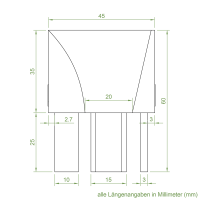 Einlauftrichter 45 x 55 mm | Sonderanfertigung