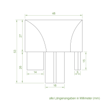 Einlauftrichter 48 x 40 mm | Sonderanfertigung