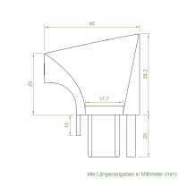 Einlauftrichter 45 x 34 mm | Sonderanfertigung
