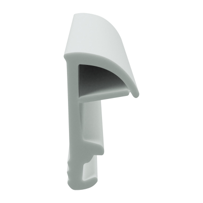 3D Modell der Flügelfalzdichtung FF065 in weiß für seitliche Nuten.