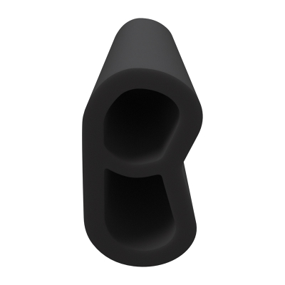 3D Modell der Stahlzargendichtung SZ340 in schwarz für senkrechte Nuten zum Tüblatt.