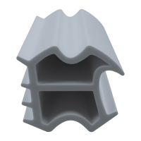 3D Modell der Stahlzargendichtung SZ347 in grau für senkrechte Nuten zum Tüblatt.
