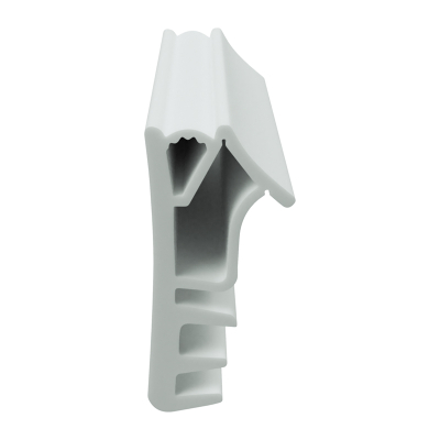 3D Modell der Flügelfalzdichtung FF056 in weiß für seitliche Nuten.