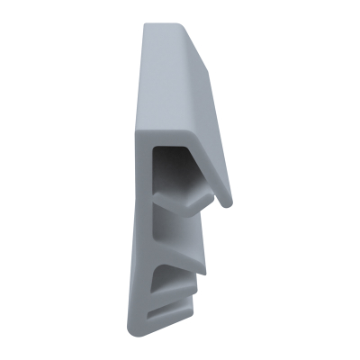 3D Modell der Flügelfalzdichtung FF092 in grau für seitliche Nuten.