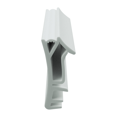 3D Modell der Flügelfalzdichtung FF061 in weiß für seitliche Nuten.
