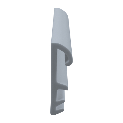 3D Modell der Flügelfalzdichtung FF086 in grau für seitliche Nuten.