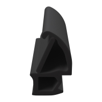 3D Modell der Stahlzargendichtung SZ352 in schwarz für senkrechte Nuten zum Tüblatt mit integriertem Ausreißsteg.